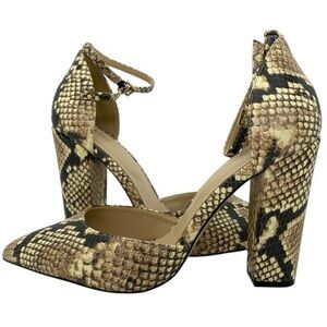 Aldo Nicholes Snakeskin Block Heel Pumps